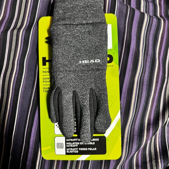 HEAD Men's Grey Touchscreen Running Gloves 🏃‍♀️‍➡️🧤 (S) - Picture 1 of 2